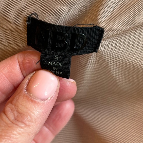 NBD Jackie Mini One Shoulder Cut Out Side Dress Woman SZ  Small in Taupe - Picture 11 of 11